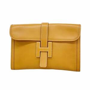 Hermes Jige PM Clutch Bag, Ardennes Gold, ○M Stamp, Men's